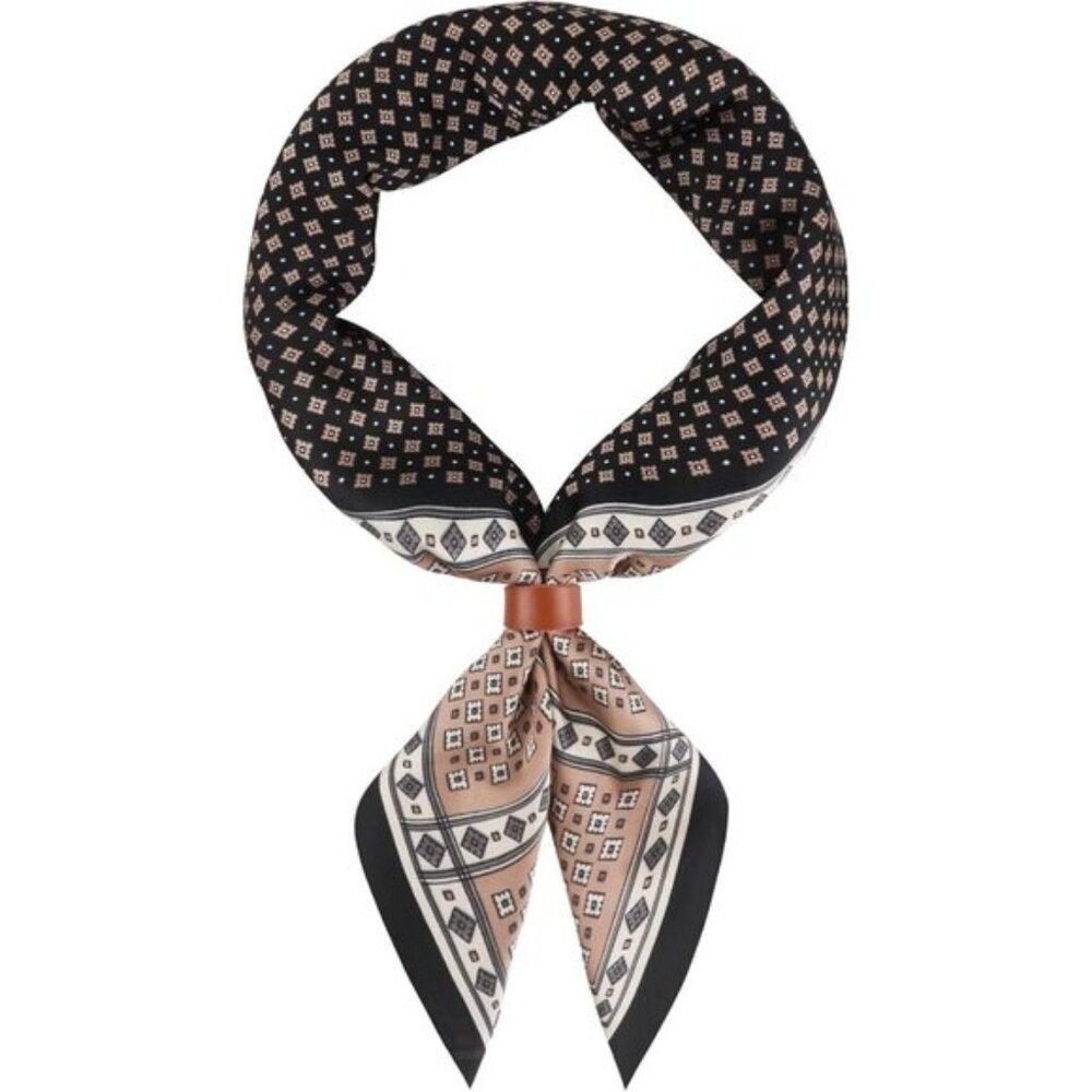 ⚡Men A-Black Necktie 27.5 Inches Cowboy Scarves Pocket Square Silk Bandanas